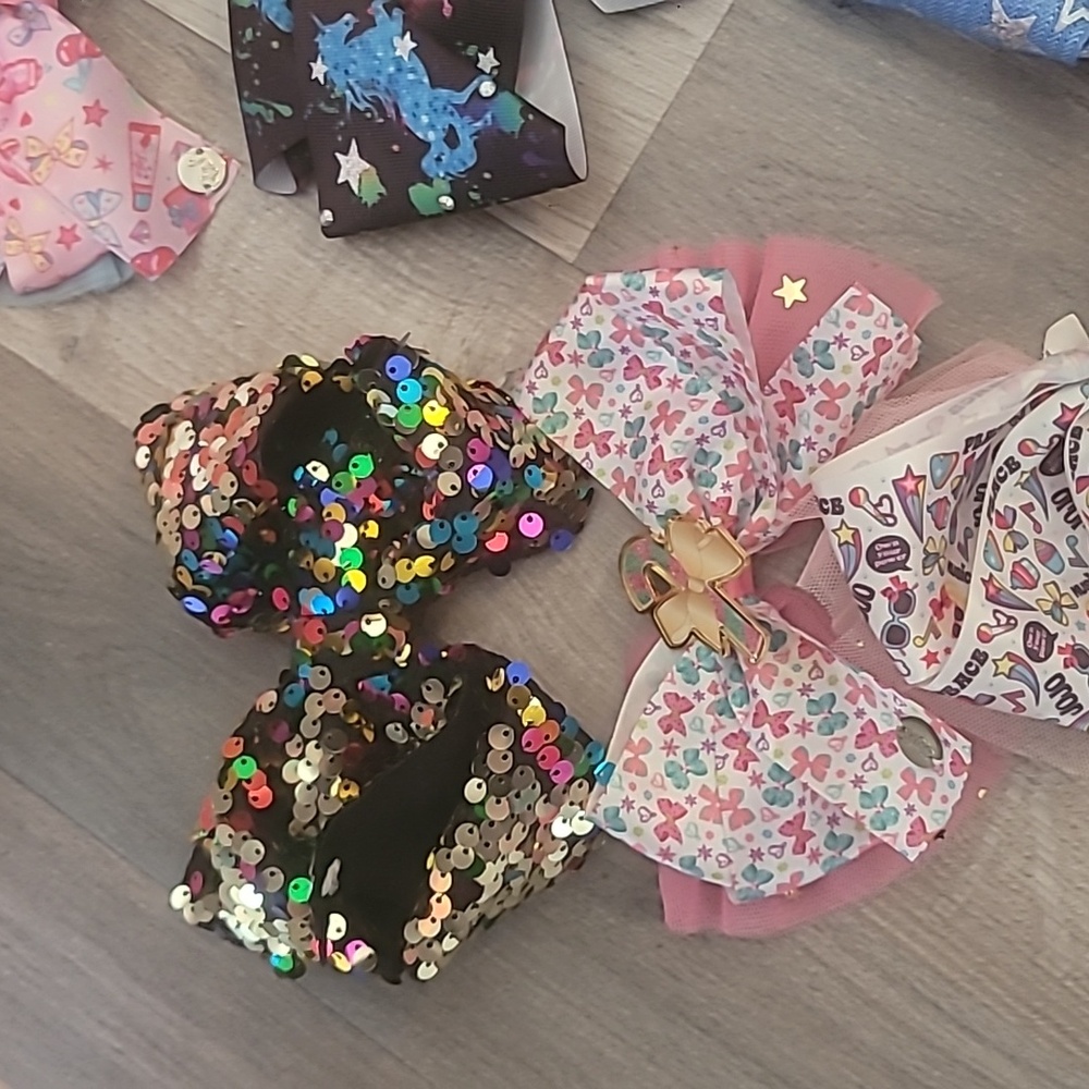 JOJO Siwa Bundle Of 25 Bows Plus Unicorn Hair Accessory Holder - Picture 6 of 9